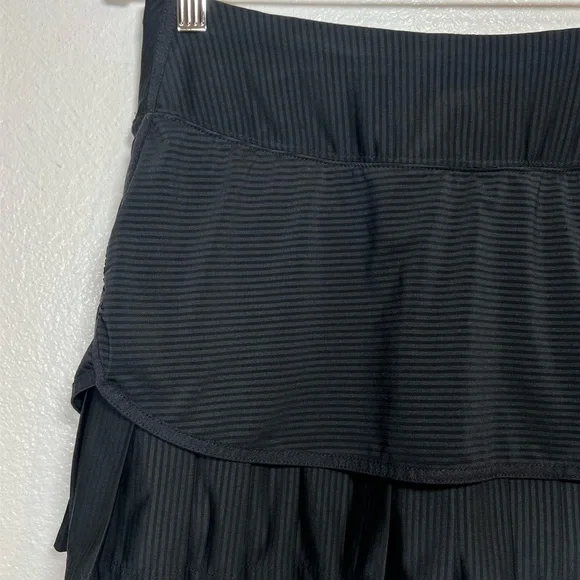 Athleta Women’s Good Match Skort Black Pleated Pocket Skirt Shorts M Tennis Logo - Picture 11 of 15